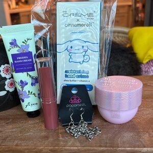 Beauty Bundle Creme Elf Hand Creams and Body Creams Lippy and Earrings